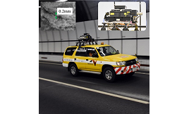 高速道路のトンネル覆工コンクリートにおける時速100km走行での4K高解像度変状検出システム