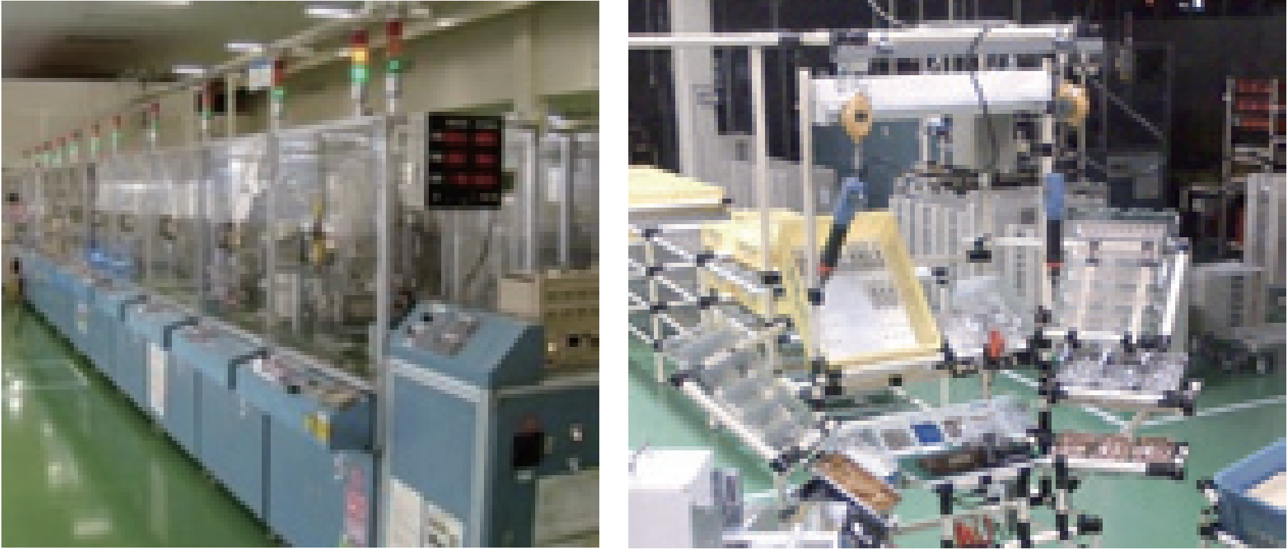 従来の生産形態（左：ライン生産、右：人セル生産） NEDO次世代ロボット知能化技術開発プロジェクト実証機