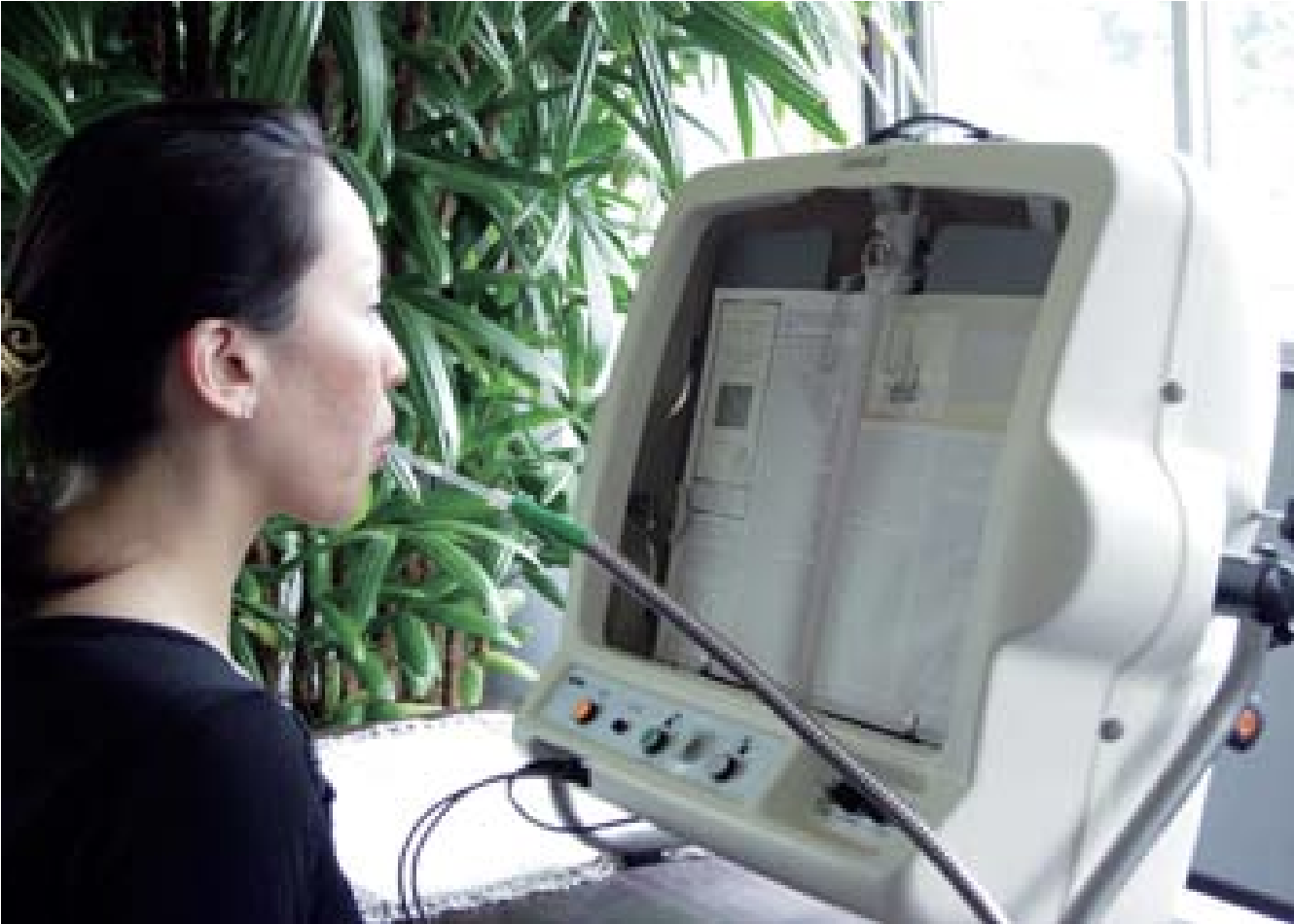 呼吸器スイッチを使用してめくり操作